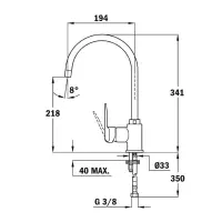 TEKA Stainless Steel Sink Faucet Rotating IN 995 FW 3/8”-1/2’’EASY Carbon Black