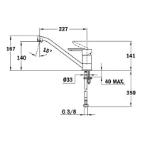 TEKA Stainless Steel Sink Low Faucet Rotating ML 1/2’’EASY Chrome
