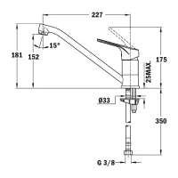 TEKA Stainless Steel Sink Low Faucet Rotating MTP 913 1/2’’EASY Chrome