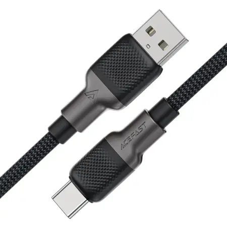 Data Cable Acefast C10-04 Metallic USB to USB-C 3.0A Fast Charging Braided Black 1,2m
