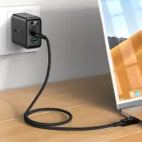 Data Cable Acefast C7-03  Metallic USB-C  to USB-C 100W 20V/5A  with Charging Display Braided Black 1.2m