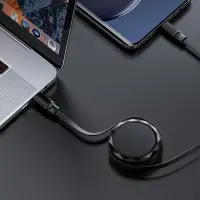  Charging Data Cable Acefast C3-03 USB-C to USB-C Retractable 3A 60W Black 0.8m