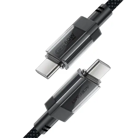 Data Cable Acefast C12-03  USB-C to USB-C 60W 20V/3A Braided Black 1.2m