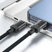 Data Cable Acefast C12-03  USB-C to USB-C 60W 20V/3A Braided Black 1.2m