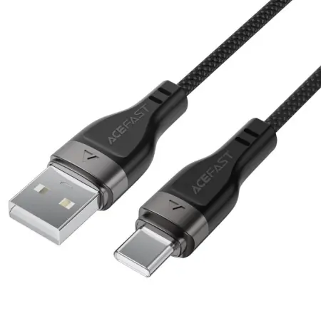 Data Cable Acefast C11-04 Metallic USB-A  to USB-C 3A Magnetic Braid Black 1.2m