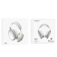 Wireless Stereo Headphone Hoco ESD15 Cool Shadow V5.3 400mAh 12h Use Time with Micro SD, Microphone and AUX Ports Silver