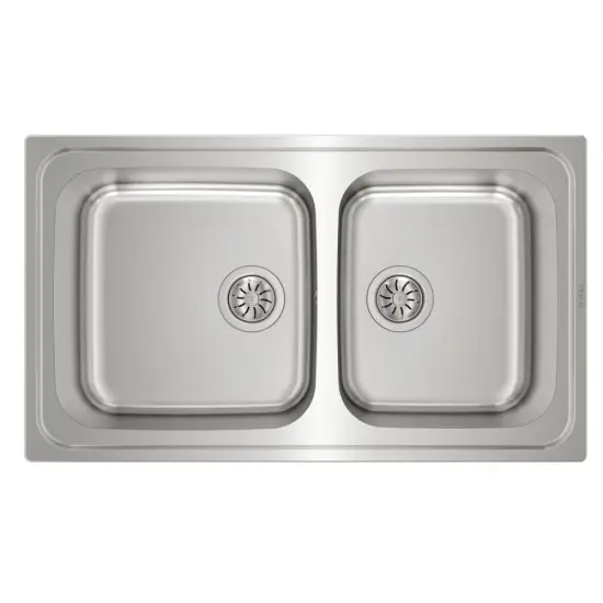 Stainless Steel Sink TEKA Double Bowl for Built-in Installation 86x50cm CLASSIC 2B 86 TOTAL