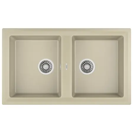 Liquid Granite Sink TEKA Double Bowl  for Built-in Installation 86x51cm NOVA 90 MAESTRO Topaz Beige