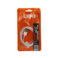 Data and Charging Cable Leki Orange Concept USB to Lightning White 1m