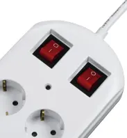 Power Strip Hama with 10 Suko Sockets and Individual On/Off Switches 2m Cable IP20 White 3680W
