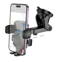 Car Mount Hoco H65 Gamble Dashboard Mounted for Devices 4.5"-7" with Extension Arm Black - Red