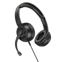 Stereo Headphones Hoco W112 Pure 3.5mm with Microphone 1.8m Black