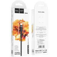 Data Cable Hoco DU46 USB-A  to Lightning for Fast Charging and Data Transfer Black 1m