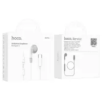 Hands Free Hoco DM53 Unilateral Earphones Stereo USB-C  with Microphone and Operation Control Button 1.2m White Compatible with all Devices