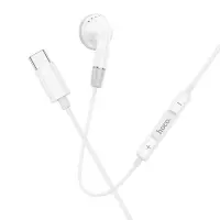 Hands Free Hoco DM53 Unilateral Earphones Stereo USB-C  with Microphone and Operation Control Button 1.2m White Compatible with all Devices