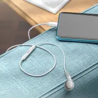 Hands Free Hoco DM53 Unilateral Earphones Stereo USB-C  with Microphone and Operation Control Button 1.2m White Compatible with all Devices