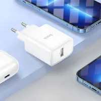 Travel Charger Hoco DC72 River with USB-A 5V 2.1A White