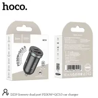 Car Charger Hoco DZ19 Scenery Dual Ports USB-A and USB-C 30W 5V3A Black
