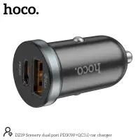 Car Charger Hoco DZ19 Scenery Dual Ports USB-A and USB-C 30W 5V3A Black