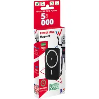 Power Bank Wonder WX5MAG 5000mAh with 1 x USB-C Output and Wireless Charging 15W Black