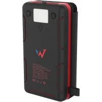 Solar Power Bank Wonder WX10S 10000mAh with 5 Solar Panels, 2 x USB-A and 1 x USB-C Output and Flashlight Black