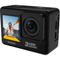 Action Camera Sencor 3CAM 4K60WRD 5k 30Fps 750 mAh 2" and 1.3" TFT Display and Waterproof Case