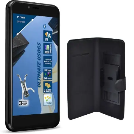 Energizer ULTIMATE U506S 2GB/32GB Dual Sim 4G 5" and Free Book Case Ancus Grab Black