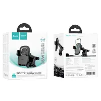 Car Mount Hoco HW32 Crown with Wireless Charger up to 15W 4.5"-7" Black