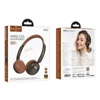 Wireless Stereo Headphone Hoco W62 Verso Retro V5.4 300mAh with Microphone Brown - Black