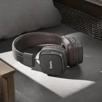 Wireless Stereo Headphone Hoco W56 Earl V5.4 250mAh with AUX and Microphone Dark Brown