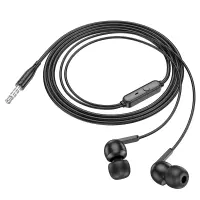 Hands Free Hoco M124 Wide Earphones Stereo 3.5mm with Microphone and Operation Control Button 1.2m Black