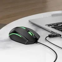 Wired Gaming Mouse Hoco GM37 Wonderful 4 Buttons with Lighting 2400 DPI Black