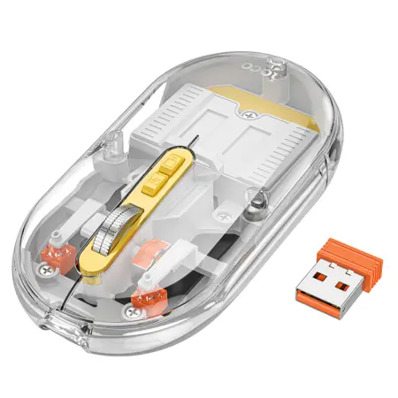 Bluetooth Mouse Hoco GM35 General Wireless with 5 Buttons DPI 1600 Transparent Grey