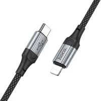 Data Cable Hoco X102 Fresh USB-C to Lightning 27W Braided 1m Black
