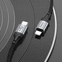 Data Cable Hoco X102 Fresh USB-C to Lightning 27W Braided 1m Black