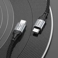 Data Cable Hoco X102 Fresh USB-C to USB-C 60W Braided 1m Black