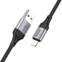 Data Cable Hoco X102 Fresh USB-A  to Lightning 2.4A Braided 1m Black