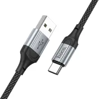 Data Cable Hoco X102 Fresh USB-A  to USB-C 3A Braided 1m Black