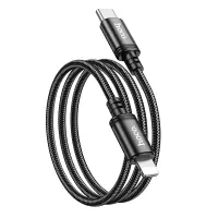 Data Cable Hoco X89 Wind USB-C  to Lightning 2.4A Braided 1m Black