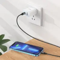 Data Cable Hoco X89 Wind USB-C  to Lightning 2.4A Braided 1m Black