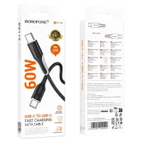 Data Cable Borofone BX119 New USB-C to USB-C 60W 1m Black