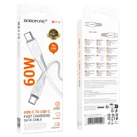 Data Cable Borofone BX119 New USB-C to USB-C 60W 1m White