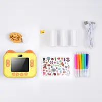 Hoco DV204 Kids Dual HD Camera 2.4" Screen 1200mAh able to Print Photos Yellow-Orange