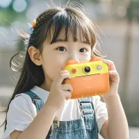 Hoco DV204 Kids Dual HD Camera 2.4" Screen 1200mAh able to Print Photos Yellow-Orange