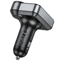 Bluetooth FM Transmitter Hoco E86 Alegria 48W with 2xUSB-A and 1xUSB-C Port BT 5.4 Supports TF Cards