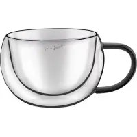 Set of 2 Cappuccino Glasses VASO Lamart LT9114 Double-Walled Glass 270ml Black

