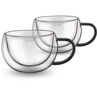 Set of 2 Cappuccino Glasses VASO Lamart LT9114 Double-Walled Glass 270ml Black

