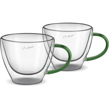 Set of 2 Cappuccino Glasses VASO Lamart LT9115 Double-Walled Glass 190ml Green

