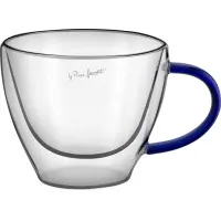 Set of 2 Cappuccino Glasses VASO Lamart LT9116 Double-Walled Glass 190ml Blue

