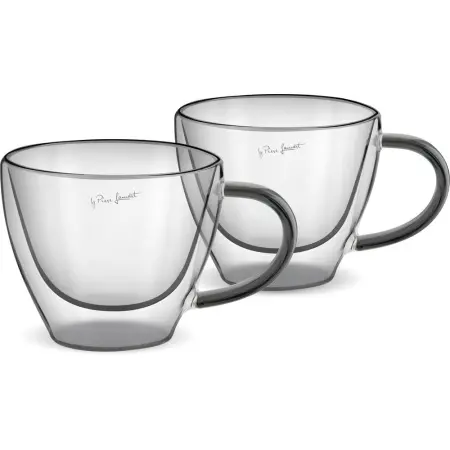 Set of 2 Cappuccino Glasses VASO Lamart LT9117 Double-Walled Glass 190ml Black


